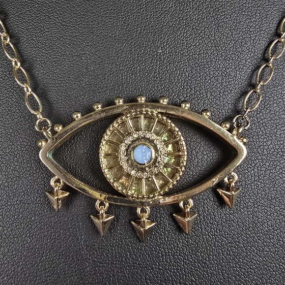 BCBGeneration Boho Evil Eye Necklace with Gold Detailing - Picture 3 of 5